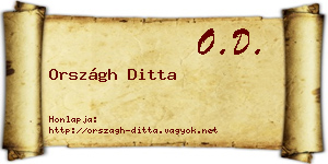 Országh Ditta névjegykártya