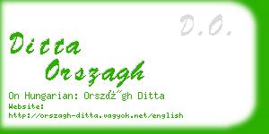 ditta orszagh business card